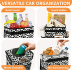 Car Trash Can for Car Cute,Bag Bin Hanging Waterproof Automotive Garbage Cans Leak Proof Vehicle Trash Can Cow Print