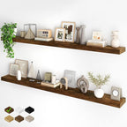 Fun Memories 72Inch Floating Shelves,Wall Mounted Rustic Wood Floating Shelf with Invisible Brackets for Storage & Decor,2 Pa
