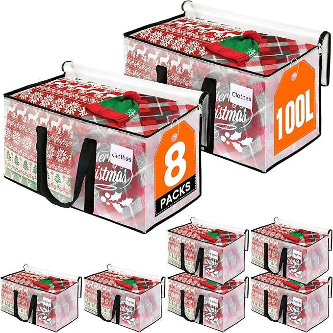 RoomHacks Clear Heavy Duty Extra Large Moving Bags, Reinforced Handle and Double Zipper Storage Bags, Packing Bags Alternativ