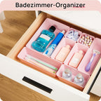 Vtopmart 25 PCS Plastic Drawer Organizers Set, 4-Size Versatile Bathroom and Vanity Drawer Organizer Trays, Storage Bins for 
