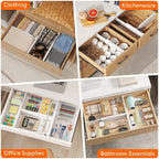 Lifewit 8 Pack 4" High Drawer Dividers 34-56cm/13.5-22" Adjustable Drawer Organizer for Clothes/Utensils, Expandable Drawer S