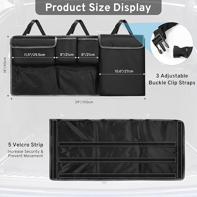 XHRING Car Trunk Organizer Storage Backseat Hanging Organizer Bag for Chevy/Chevrolet Equinox Traverse Trax Tahoe