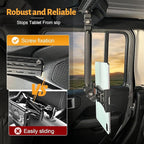 MAIKER Backseat Tablet Holder, Adjustable Hanging iPad Holder Mount Compatible with 2018-2025 Jeep Wrangler JL & 2020-2025 Gladiator JT, Road Trip Essentials for Kids for 4.92‘’~9.25’’ Devices Black