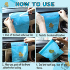 72pcs Car Trash Bags Easy Stick-On Disposable Portable Car Garbage Bags, Waterproof Leak Proof Barf Vomit Bags, Self Adhesive Cleaning Bags for Cars, Bedrooms, Bathrooms, Offices, Kitchens - Pattern B