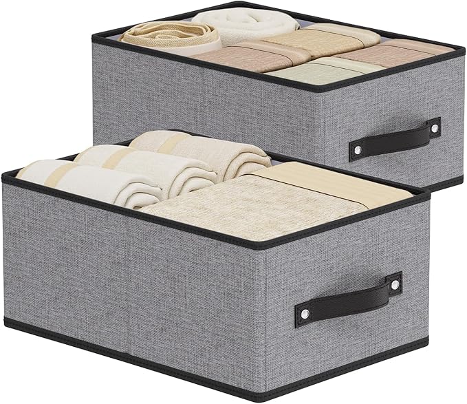 Foldable Storage Boxes, Fabric Storage Baskets with Handles, Cube Organizer Bins for Organizing Shelves, 13 × 9.1 × 5.5 Inch,