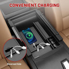RED WOLF Center Console Organizer Tray for BMW 2014-2016 X5 F15 2015-2019 X6 F16 Armrest Box Secondary Storage with Preserved Hole for Charging Cable Exactly Match