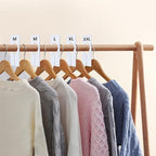 40 Pack Rectangular White Plastic Clothing Size Closet Rack Dividers Hangers, Preprinted in 8 Sizes XXS, XS, S, M, L, XL, XXL