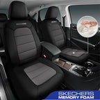 Skechers Memory Foam Car Seat Covers,Thick Cool Touch Fabric Seat Covers,Seat Cover Full Sets Airbag Compatible,Automotive Co