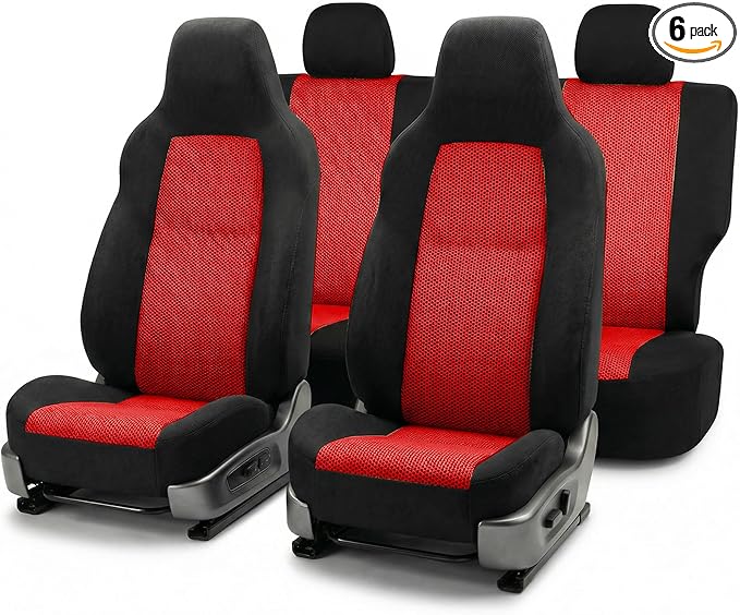 FH Group Automotive Full Car Seat Covers for SUV, Trucks, Sedan and More - Universal Fit Front High Back & Rear Solid Bench D
