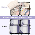 Compression Packing Cubes for Travel, Lightweight Vacation Travel Essentials, Travel Accessories for Suitcase Organizer Bags 