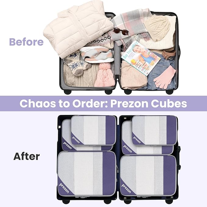 Compression Packing Cubes for Travel, Lightweight Vacation Travel Essentials, Travel Accessories for Suitcase Organizer Bags 
