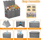 Large Toy Box Chest, Collapsible Sturdy Toy Storage Organizer Boxes Bins Baskets Dinosaur Kids Toy Chest Bin with Lids for Bo