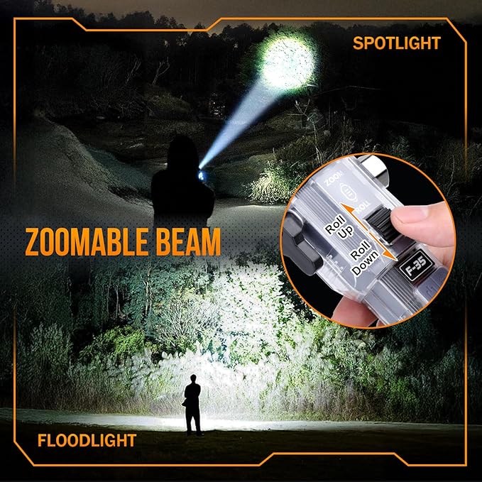 Car Emergency Flashlights Rechargeable 2Packs, 990,000L High Lumens Car Flashlight Emergency Kit, 7 Modes Tactical LED Flash 