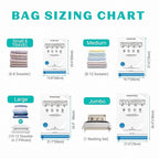 15 Pack Vacuum Seal Bags for Clothing &Travel, Space Saver Vacuum Storage Bags for Blankets,Luggage,Clothes,Comforter, Hand P