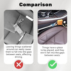 2PCS Car Seat Gap Filler Organizer, Multifunctional Seat Side Gap Filler Between Seat and Console, with Organizer & Hook Function for Avoiding Dropped Items, Universal Fits (Black)