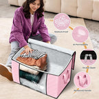 Fab totes 24 Gallons Clothes Storage, Foldable Thick Fabric Blanket Storage Bags, Containers for Organizing Bedroom, Closet, 