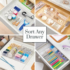STORi SimpleSort 6-Piece Stackable Clear Drawer Organizer Set | 6" x 3" x 2" Rectangle Trays | Small Makeup Vanity Storage Bi