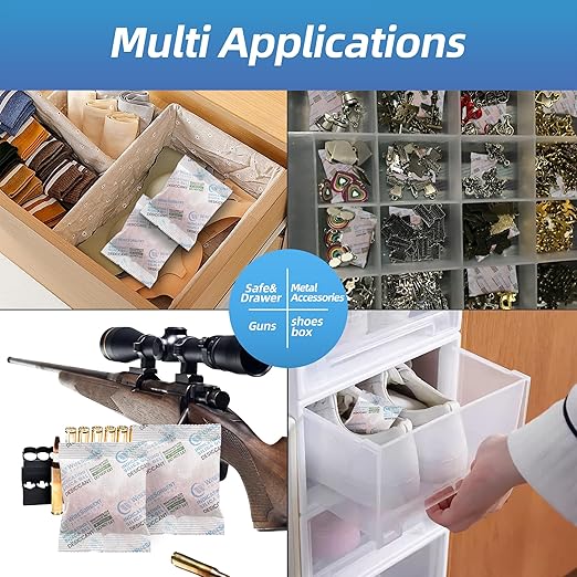 20 Gram [500 Packs] Desiccant Packs, Indicating Silica Gel Packets, Rechargeable Moisture Packs for Storage, Moisture