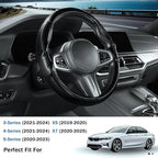 Steering Wheel Cover for BMW 3 4 Series(2021-2024) 5 Series(2020-2023) X5(2019-2020) X7(2020-2025) 328i 320i 330i 325i 528i 535i 530i M3 2 4 7 8 Series X3M X4 X6 XM M2 M4 M5 M8 Z4 i4, Matte Black