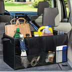 Honey-Can-Do SFT-01166 Soft Storage Chest, Black Folding Car Trunk Organizer