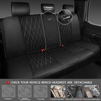 CAR PASS Thick Foam 3D Mesh Leather Car Seat Covers Full Set, Luxury Breathable Premuim Faux Leather Automotive Seat Covers, 