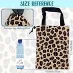 Car Trash Bag Abstract Brown Leopard Leak-Proof Car Garbage Bag with Drawstring Foldable Canvas Trash Bin with Adjustable Buckle for Car Accessories, Travelling, Camping