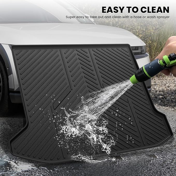 LASFIT Cargo Mat for Hyundai Ioniq 5 2022-2024/ IONIQ 5 N 2025, All Weather TPE Custom Fit Easy Clean Car Trunk Mat for Hyundai Ioniq 5 2022-2024/ IONIQ 5 N 2025 Cargo Liner, Black