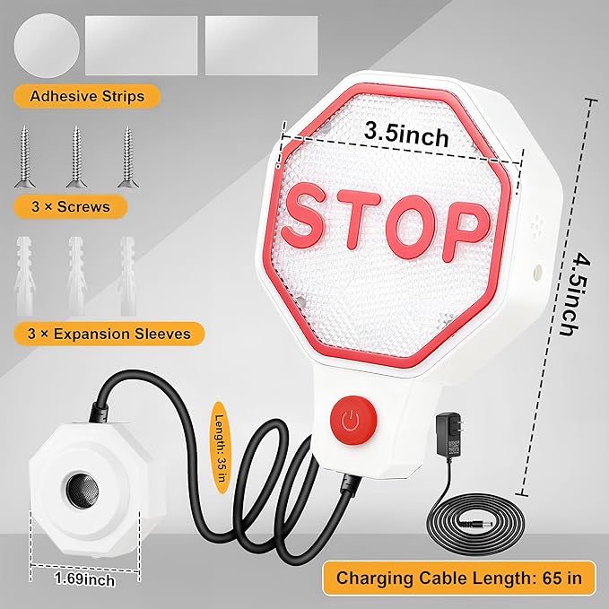 Garage Parking Sensor & Garage Parking Aid with LED Stop Light, Adjustable Ultrasonic Park Assistant for Car Stop Indicator w