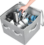 Moteph Shoe Organizer Closet Storage Solution with Clear Cover & Adjustable Dividers for Shoes, Handbags, Blankets, Linen, Cl