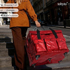 tobyto Reusable Grocery Bag on Wheels, 105L Foldable Rolling Tote, Shopping Trolley 66LBS Capacity - Water-Resistant for Laun