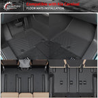 Floor Mats Compatible with 2022-2025 2026 Kia Carnival 8 Seater MPV No Hybrid&Prestige Trunk Liner Cargo Liner Cargo Mat 2024 Carnival Accessories (Floor Mats+Trunk Mat+Backrest Mats)