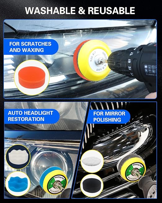 194 PCS 2 Inch Wet Dry Sanding Discs, Drill Polishing Kit with 60 to 10000 Grit Hook and Loop Sandpaper Assortment for Dremel