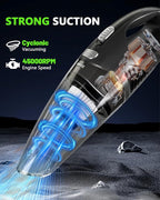 Handheld Vacuum Cordless, Rechargeable Car Vacuum Cleaner with Multiple Attachments, Portable Hand Held Vacuum Suction Power,