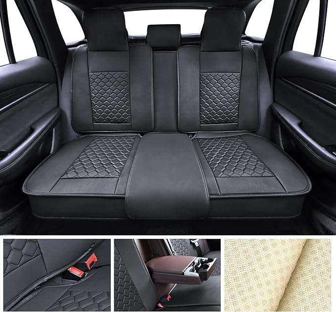 Elantrip Car Seat Cover Full Set Leather Car Seat Protector Universal fit for Most Cars SUVs and Trucks Water Proof Front and