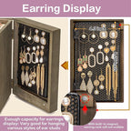 Meangood Jewelry Box Wood for Women, 5-Layer Large Organizer Box with Mirror & 4 Drawers for Rings, Earrings, Necklaces, Vint