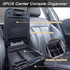 JKCOVER 3PCS Center Console Organzier Compatible with Toyota Tacoma 2016-2023 Accessories Tray Hidden Box Divider ABS Material Insert