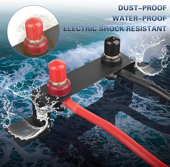 Battery Jump Post Kit with 𝟱𝟵 𝗶𝗻𝗰𝗵 Cable and Metal Insulation Mounting Bracket,Outdoor Heavy Duty Remote Battery Charging Posts Battery Terminals Relocation Kit (Battery Jump Post Kit)