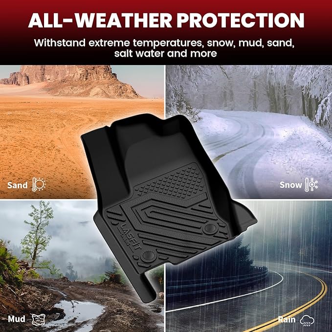 LASFIT Floor Mats for Toyota Land Cruiser 2026 2025 2024, All Weather TPE Custom Fit Rear Trunk Mat for Land Cruiser Accessories, Land Cruiser Cargo&Backrest&Floor Mats