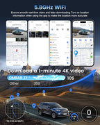 OMBAR T1 4K 3 Channel Dash Cam, STARVIS 2 IMX678 Sensors, Free 128GB Card, 2025 New Full Color HDR Night Vision, 4K+1080P+108