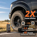 OlarHike Tire Inflator Portable Air Compressor, 150PSI Dual Power - 6000mAh & 12V DC, Cordless Air Pump for Car Tires, Bike, Motorcycle, Balls with LED & Digital Pressure Gauge, Auto Shut‑Off