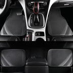 CAR PASS Car Floor Mats, Edge Leather Waterproof Car Mats with Double Stitch Line and Anti-Slip Backing Design, Fit 95% Autom