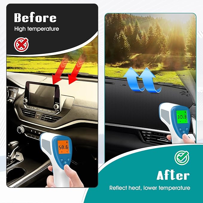 FIILINES Dash Cover for 2019-2026 Nissan Altima, Dashboard Mat Accessories Dash Cover Sunshade Nonslip Mesh Protector No Glar