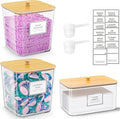 2+1 Pack Laundry Pods Container,Clear Laundry Detergent Powder Storage Containers,Laundry Room Organization Containers with W