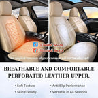 Coverado Front Seat Covers, 2-Pack Luxury Faux Leather Car Seat Cover, Beige Seat Covers, Car Seat Protector Waterproof, Car 