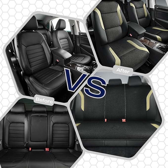 Skechers Memory Foam Car Seat Covers, Air Cool Mesh Thick Seat Covers, Car Seat Full Sets Airbag Compatible, Automotive Comfo