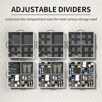 Aokeyee Shoe Organizer for Closet,2 Pack Foldable Shoe Storage Organizer Box Bin with Adjustable Dividers and Clear Cover, Fi
