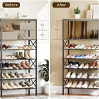 YATINEY 8 Tier Shoe Rack, Shoe Storage Organizer, Large Capacity Shoe Shelf Holds 32 Pairs of Shoes, Sturdy and Stable, for E