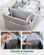 Lily Miles Baby Diaper Caddy Organizer, Baby Shower Basket for Newborn Boys or Girls, Nursery Must Haves for New Mom, Registr