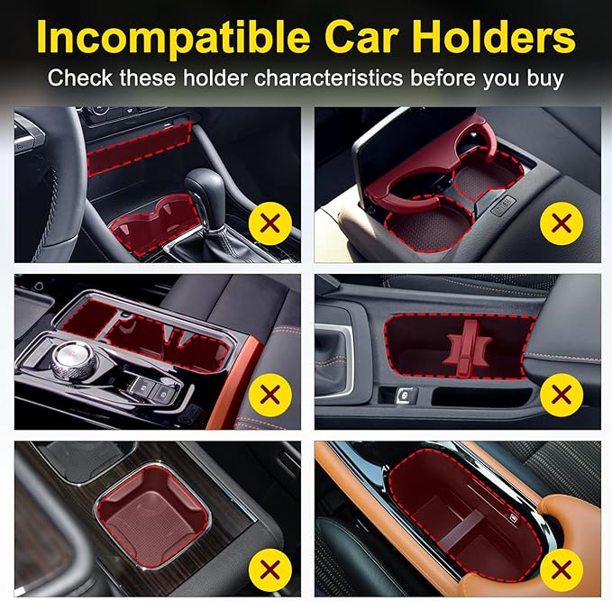 Cup Holder Expander (Adjustable Holder & Base, Auto-Fit Hold, One Button Open), Car Cup Holder Expander for Yeti, Hydro Flask