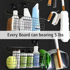 4Pcs Peg Board, Black Pegboard Wall Organizer Panels Wall Mount, ABS Pegboard for Craft Room Garage Kitchen Workshop, ABS Peg